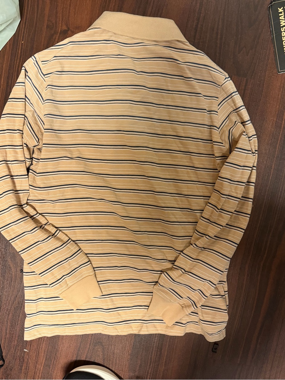Prada Beige Striped Long-Sleeve Polo Shirt - Picture 6 of 6